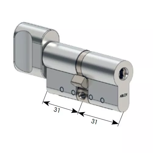 CY 323 T  chrome / цилиндр ключ+поворотная кнопка   : купить в Москве