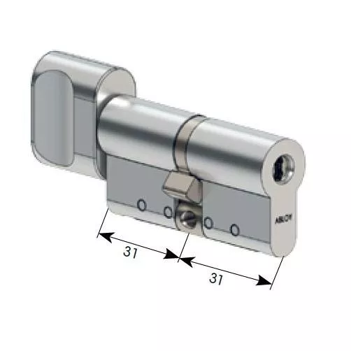 CY 323 N  satin chrome/ цилиндр ключ+поворотная кнопка   : купить в Москве