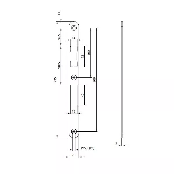 Assa Abloy N6001 / плоская запорная планкадля сплошных дверей: купить в Москве