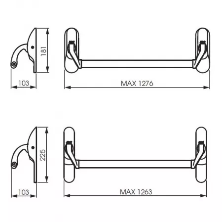ABLOY PBE011 Har  / нажимная штанга для дверей  из профиля   : купить в Москве