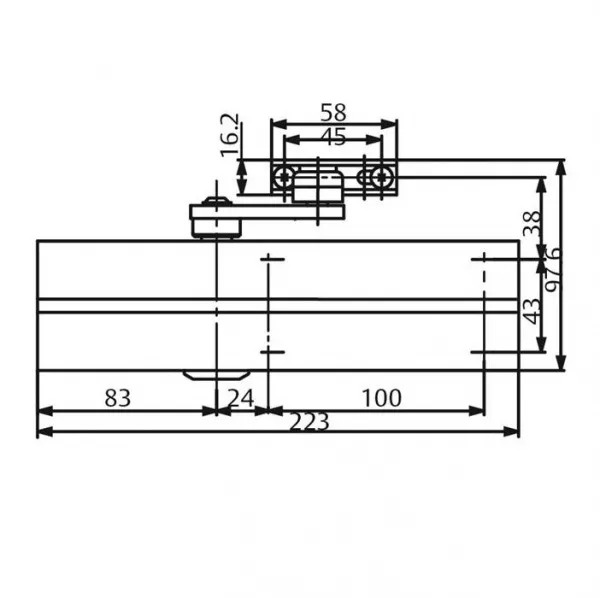 Assa Abloy DC 200---8014  brown/ доводчик для внутр и наружн дверей с весом до 80кг   : купить в Москве