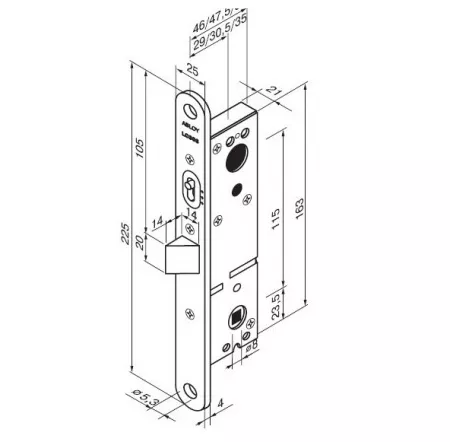 LC 303/35 L  FE/ZL/ замок для профильных дверей   : купить в Москве