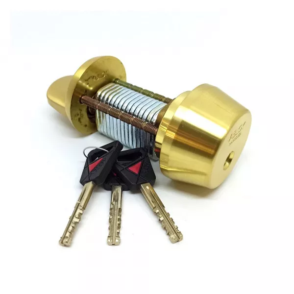 CY 013 U satin brass   / цилиндр ключ+поворотная кнопка (закаленная сталь)   : купить в Москве