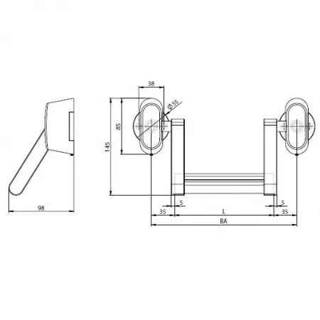 Assa Abloy N2000 / алюминий /  механизм нажимной штанги для сплошных дверей: купить в Москве