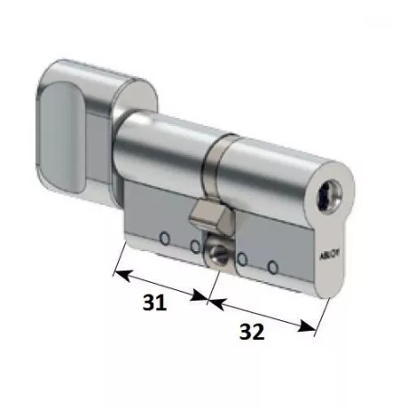 CY 323 U  chrome / цилиндр ключ+поворотная кнопка   : купить в Москве