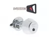 CY 013 U  satin chrome/ цилиндр ключ+поворотная кнопка (закаленная сталь)   : купить в Москве