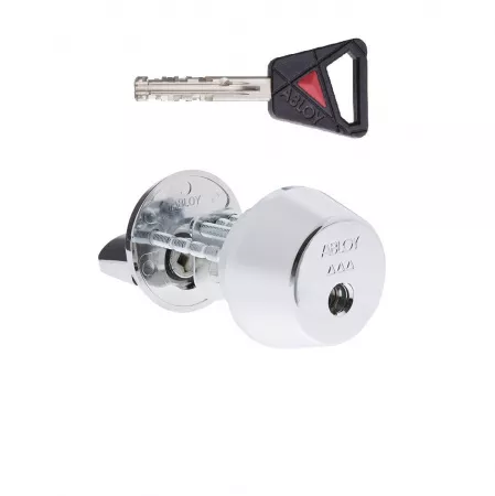 CY 013 U  satin chrome/ цилиндр ключ+поворотная кнопка (закаленная сталь)   : купить в Москве