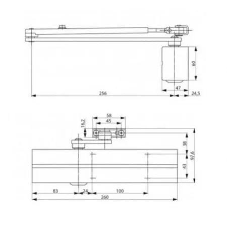 Assa Abloy DC 336/420500  black/ доводчик дверной BC cl.2-6  max 120кг   : купить в Москве
