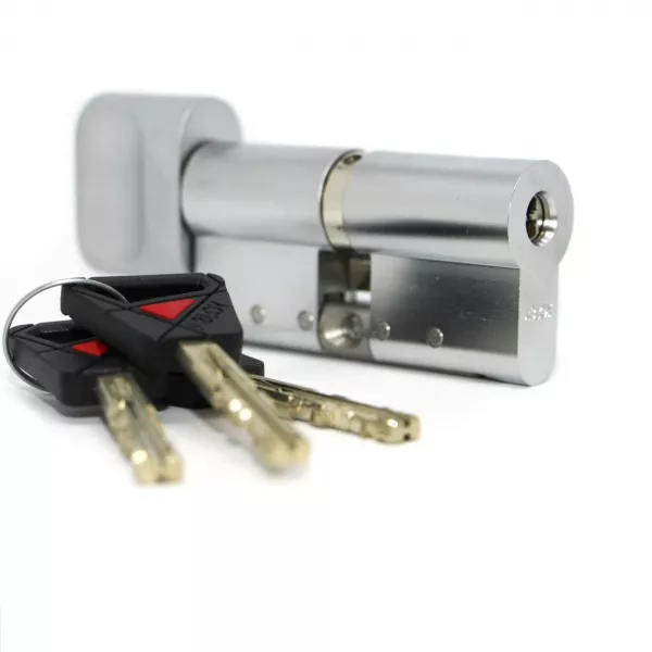 CY 323 U  chrome satin/ цилиндр ключ+поворотная кнопка   : купить в Москве