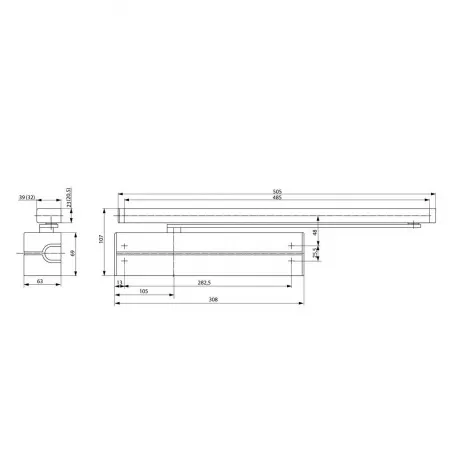 Assa Abloy DC 340 (DC240) DA/540500  brown/ доводчик для внутр и наружн дверей с весом до 120   : купить в Москве