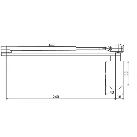 Assa Abloy DC 140---EV1 с рычажной тягой  silver/ доводчик для внутренних дверей с макс весом 100 кг: купить в Москве