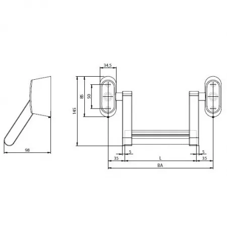 Assa Abloy N2500 / нерж.сталь /  механизм нажимной штанги для профильных дверей: купить в Москве