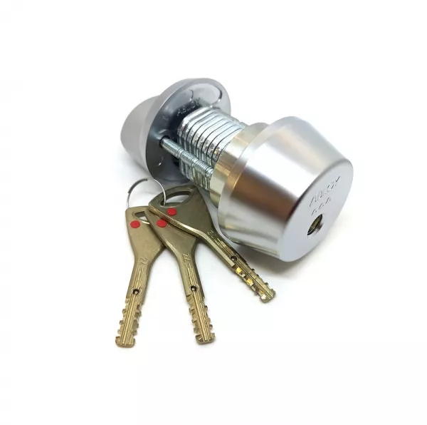 CY 013 T  chrome satin/матовый хром цилиндр ключ+поворотная кнопка   : купить в Москве