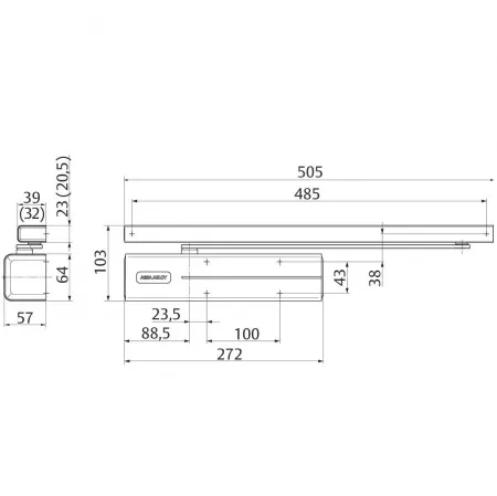 Assa Abloy DC 700 (DC250)/520000  brown/ доводчик для внутр и наружн дверей с весом до 120   : купить в Москве