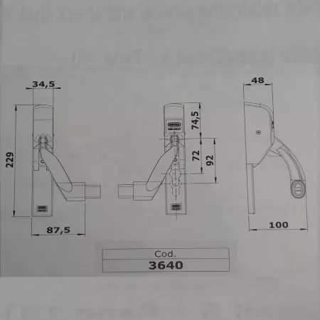 Nemef 3640/1 PZ72/92mm (черный пластик) / механизм паник бара: купить в Москве