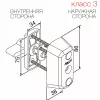 CY 066 U  satin chrome/ цилиндр ключ+поворотная кнопка (профильные двери)   : купить в Москве
